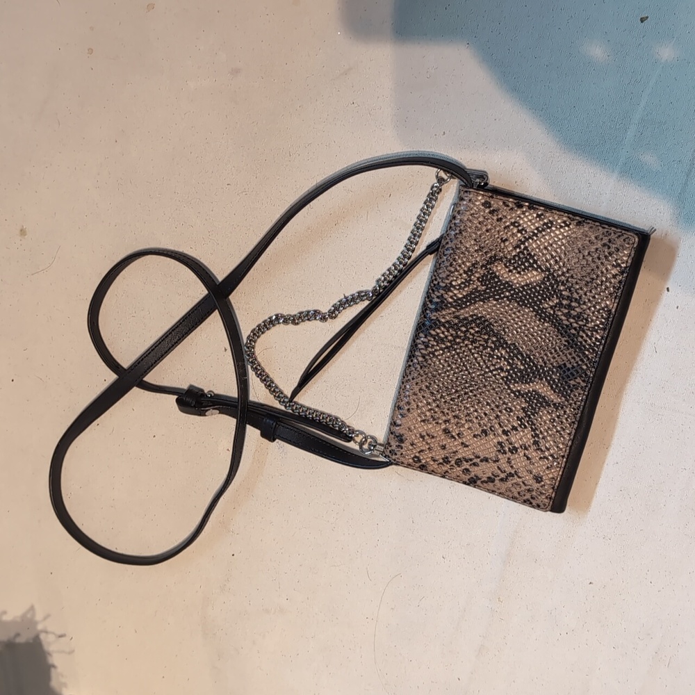 AllSaints Claremont Snake Embossed Leather Crossbody NWT